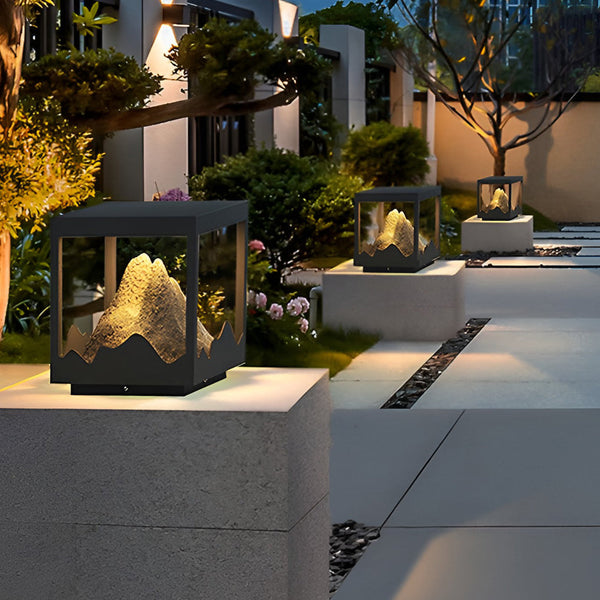 Outdoor Solar Waterproof Mountain Landscape Decorative Lighting Column Light