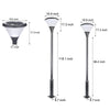 1 Light Round Solar Led Outdoor Lamp Post In Black