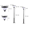 1 Light Black 98 In 118 In Solar Led Square Post Street Light