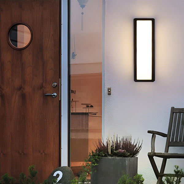 Rectangle Led Waterproof Motion Sensor Black Modern Wall Sconce