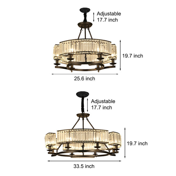 Round Metal Crystal Chandelier Ha098815