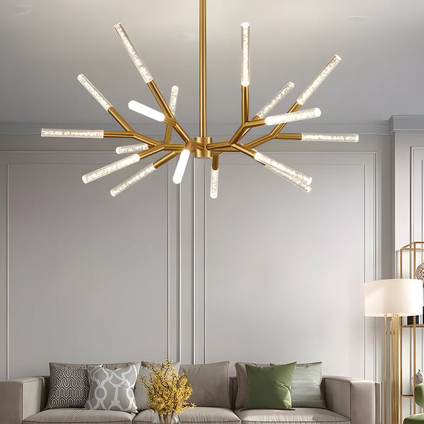Unique Acrylic Branches Led Minimalist Lines Postmodern Chandelier Lamp