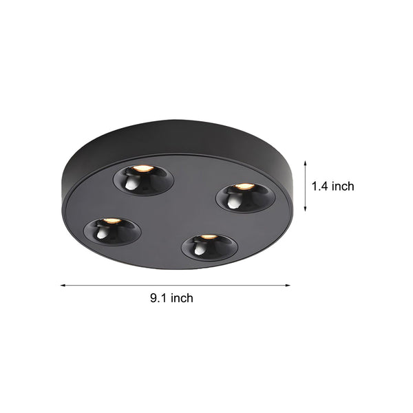9 1 Inch Peg 4 Light Led Flush Mount Ceiling Light For Bathroom