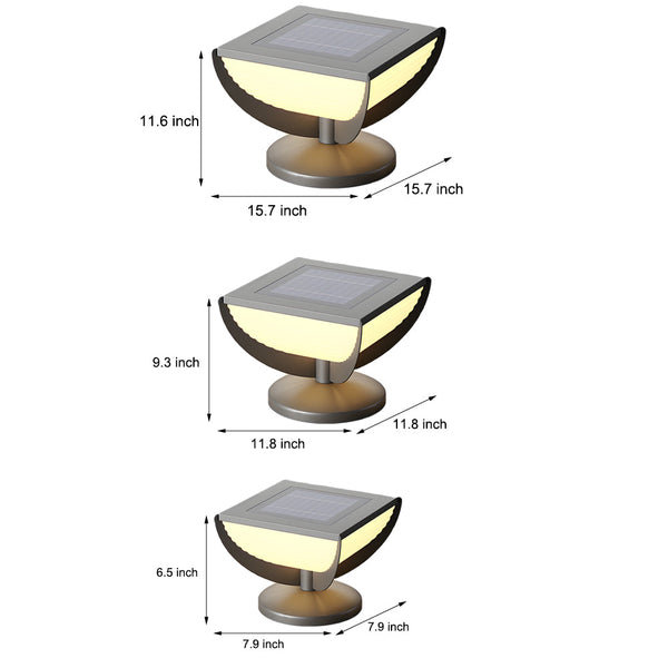 Square Metal Solar Garden Light Led Outdoor Light Post Waterproof Fence Column Head Lamp Pillar Light