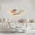 2 In 1 Wall Feather Painting Hanging Decor Led Wall Lamp Wall Clock