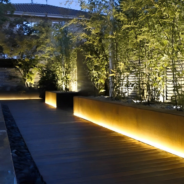 24V Waterproof Recessed Silicone Side Emitting Flat Led Strip Lights For Step And Deck Lighting