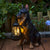 Resin Dog With Lantern Landscape Decor Solar Outdoor Lights