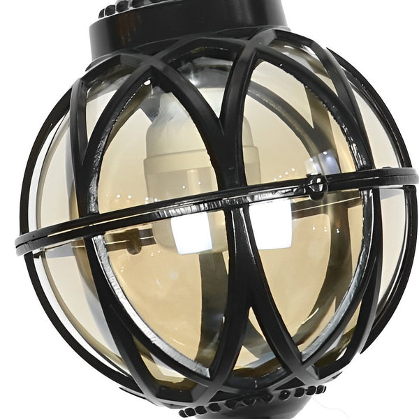 European Style Retro Pendant Aluminum Glass Hanging Ball Outdoor Ceiling Light