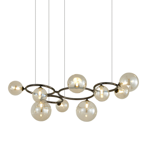 5 7 9 Light Glass Ball Circular Contemporary Chandelier With 3 Step Dimming