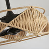 20 In Hemp Rope Woven Caged Ceiling Fan With Light And Remote 6 Speed