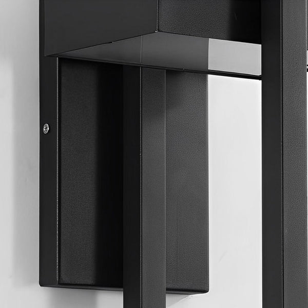 Rectangular Black Outdoor Wall Lamp Ha077342
