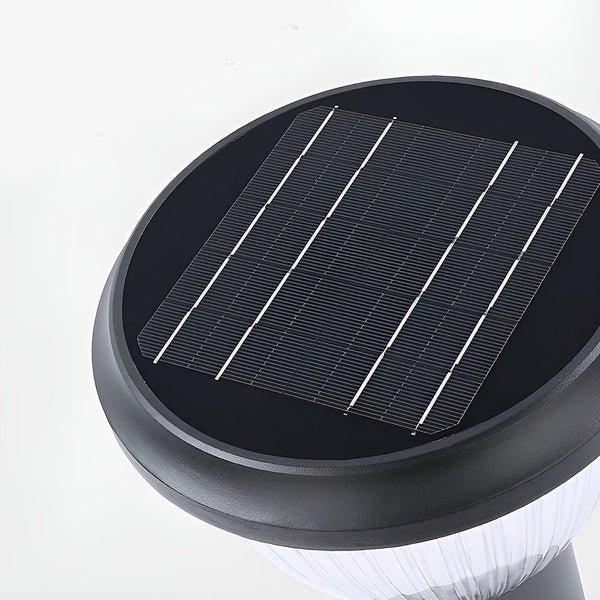 Round Led Black Modern Solar Post Light