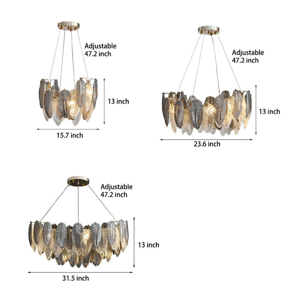 Feathers Glass Modern Chandelier Li002508