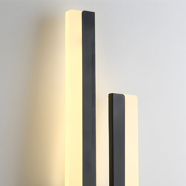 Modern 2 Light Linear Led Wall Lamp With 3 Step Dimming Black Gold Wall Sconce