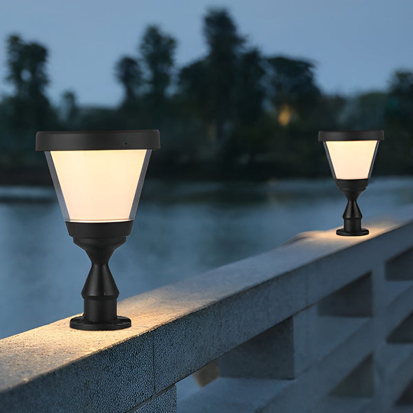 Round Modern Solar Fence Post Light Ha076261