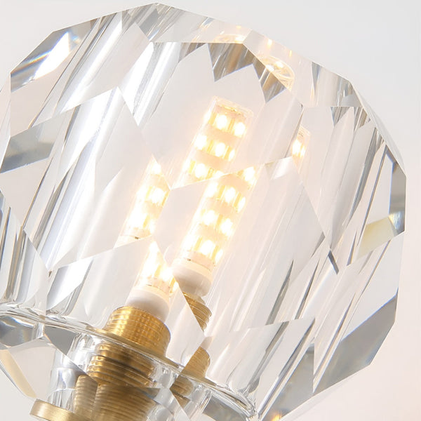 Ball Shaped Led Crystal Gold Postmodern Wall Lamp