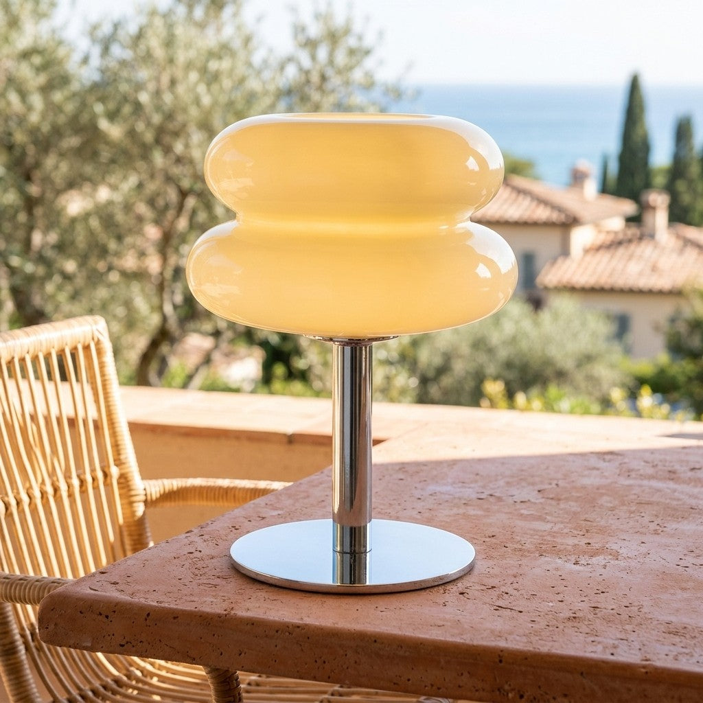 Neelley Modern Bauhaus Glass Table Lamp for Bedside & Desk – LAMPCOZY