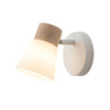Wood Glass Cone Rotatable Light Wall Sconce White