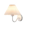 Vintage 1 Light Dimmable Metallic Armed Sconce With Pleated Fabric Shade