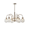 6 Light Glass Globe Shade Indoor Nickel Finish Chandelier