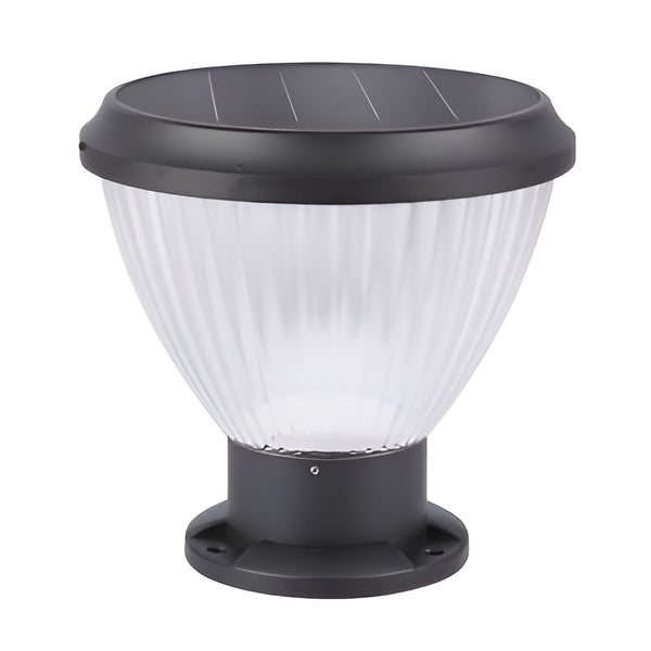 Round Led Black Modern Solar Post Light