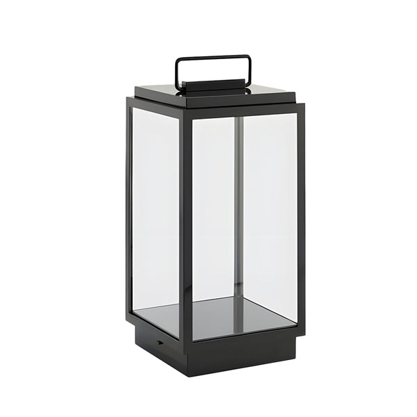 Modern 11 In Glass Led Portable Outdoor Lanterns Hardwired