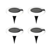 4Pcs Round Foldable Solar Deck Lamp Set Modern Outdoor Disk Lights