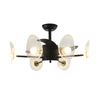 31 In Black Round Acrylic Ceiling Fan With Light And Remote 3 Blades