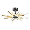 Spiral Linear Modern Led Ceiling Fan In Black Gold Silent Fan Light Fixture