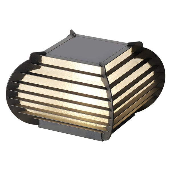 Black Lattice Hardiwred Solar Outdoor Post Pier Mount Light
