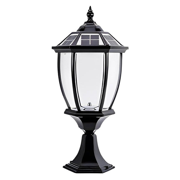 Black Vintage Outdoor Solar Fence Post Lights Li002156