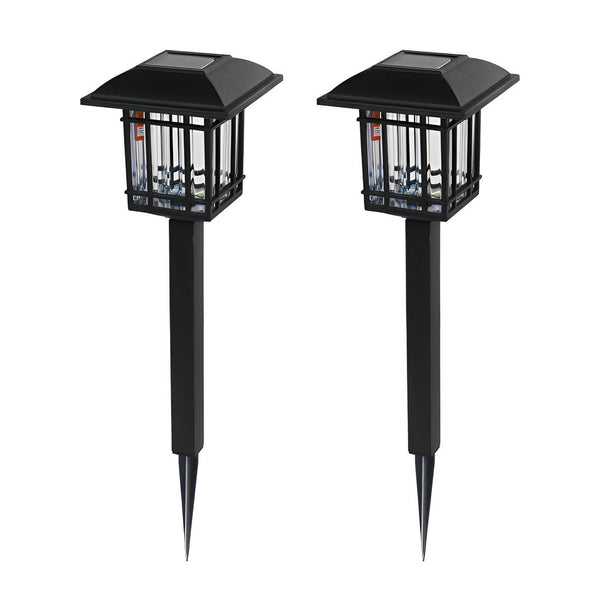2Pcs Vintage Black Solar Lawn Lights Ha083002