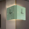 Square Metal Silent Backlit Led Corner Wall Clock Modern Wall Decor