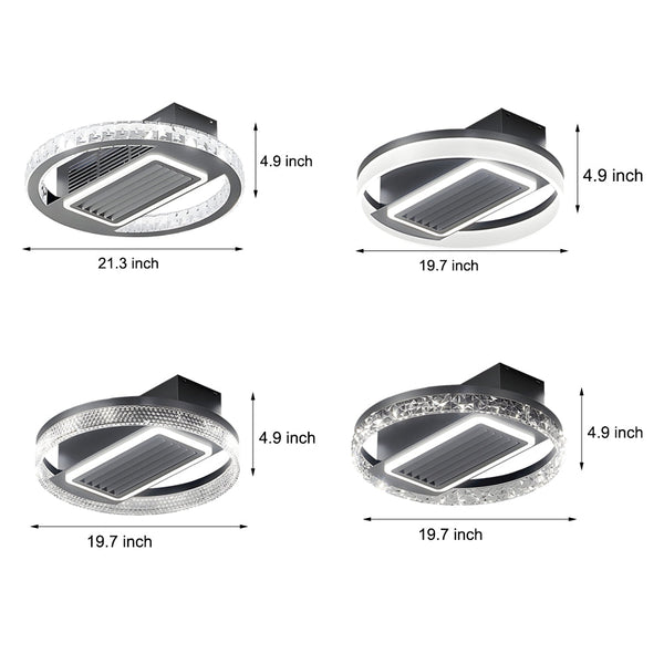 19 7 In Nordic 6 Speeds Bladeless Ceiling Fan With Led Light Remote Control