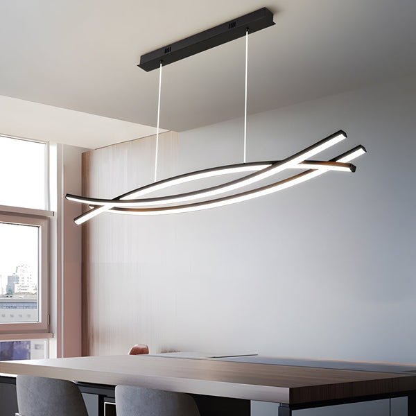 Long Lines Led Dimmable Chandelier Dining Room Light Fixtures