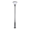 1 Light Round Solar Led Outdoor Lamp Post In Black