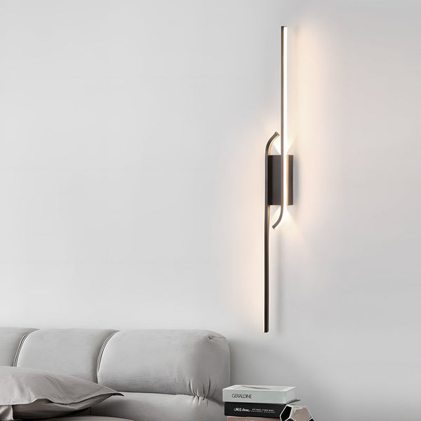 Minimalist Long Strip Aluminum Led Black Nordic Wall Lights Indoor