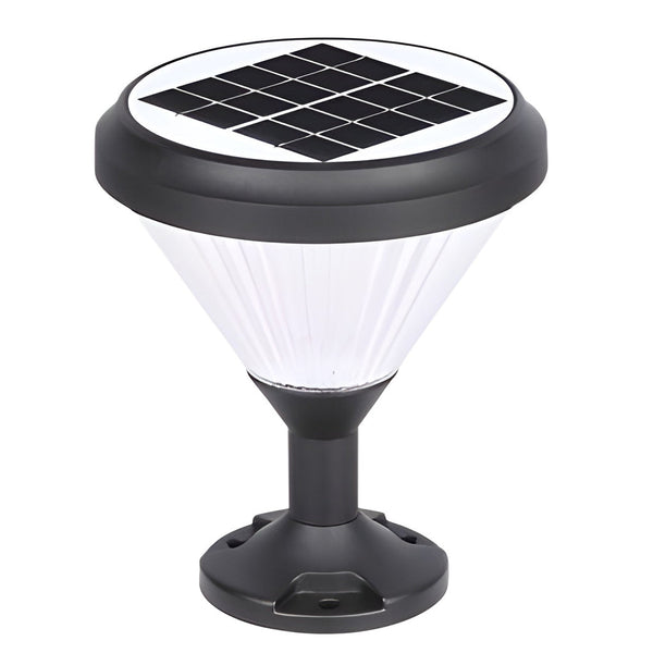Round Led Black Modern Solar Post Light