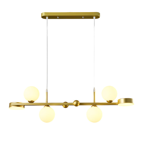 6 8 Light 3Step Dimming Glass Ball Led Long Dining Room Chandelier