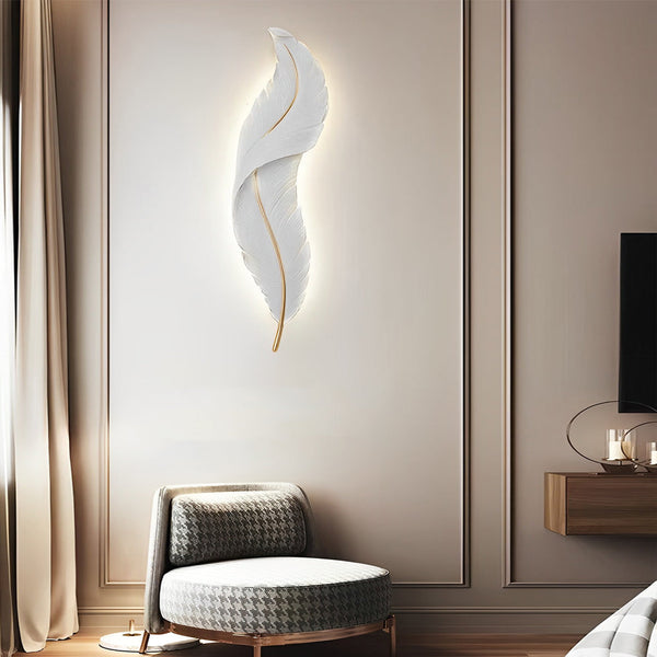 Creative Feather Wall Light Led White Luxury Modern Wall Sconce Lamp Lighting