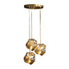 Irregular Lava Texture Glass Shade Copper Simple Post Modern Chandelier
