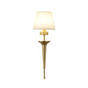 25 98 In H Gold Black Copper 1 Light American Wall Sconce With Fabric Shade