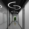 Curved Slim C Shape Led Pendant Half Circle Hanging Profile Light For Office