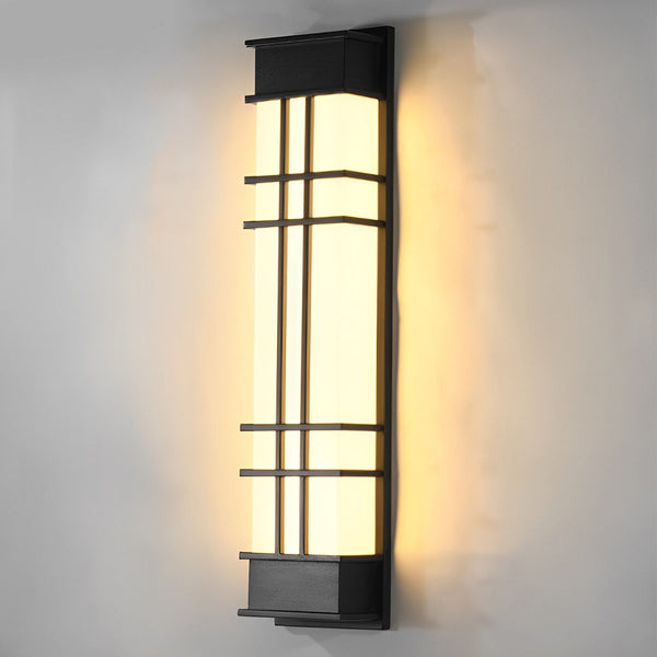 Retro Rectangular Black Outdoor Wall Lamp Li002110