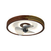 19 7 In Walnut 6 Speed Flush Mount Ceiling Fans With Led Light And Remote