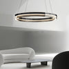 Black Glass Dimmable Led Ring Pendant Chandelier