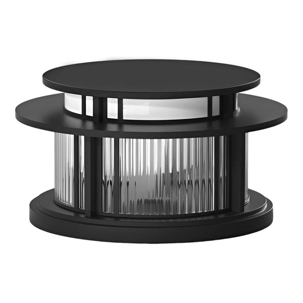 Round Modern Solar Fence Post Lights Ha076150