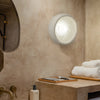 Japanese White Round 1 Light Wall Sconce 3 Sizes