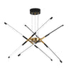 Modern Stepless Dimming Long Strip Sputnik Led Chandelier Gold Black Gold