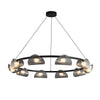 Round 6 8 10 Lights Curved Striped Glass Led Dimmable Nordic Chandelier Li002764